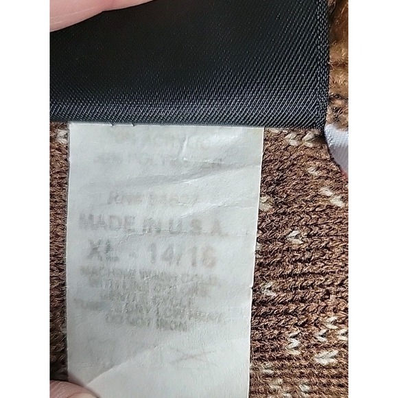 Vtg 90's Mazmania Puppies zip up fleece jacket XL Very Warm Brown Black Dogs EUC - Picture 8 of 10